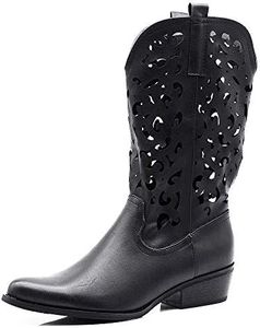 IF Fashion Cowboy Western Scarpe da Donna Stivali Stivaletti Punta Camperos Texani Etnici 629 Nero N.38