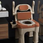 Commode Toilet Chair-Commode Chairs,Drop Arm Commode Chairs-Bedside Commodes,With Soft Backrest And Padded Shower Chairs For The Elderly,Safer Toilet Alternative Supports Up To 660lbs (Orange)