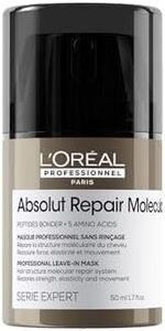 L’Oréal Professionnel Absolut Repair Molecular Leave-In Hair Mask, For Extremely Damaged Hair, Molecular Peptides Bond Repair, Restore Strength & Elasticity, Hair Treatment, 50ml