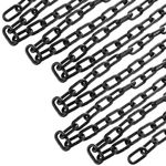 AKOLAFE 19.7 ft Long Black Chain Link 1/4" Heavy Duty Chain Bulk Decorative Chain for Hanging Plants Metal Porch Swing Chain Kit Carbon Steel Gate Chain for Outdoor Fence, Punching Bag, Hammock Chair