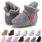 Sonsage Infant Baby Girls Boys Cotton Booties Soft Non-Slip Sole Winter Warm Cozy Stay On Socks Newborn Toddler First Walkers Crib Shoes