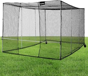 Portable Outdoor Softball Baseball Batting Hitting Cages with Frame and Net for Home Backyard Accessories Heavy Duty Portable Batting Cage for Garage Baseball Batting Cage Net for Hitting and Pitching