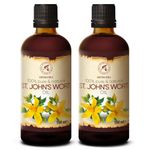 St Johns Wort Oil 200ml - Hypericum Perforatum - 100% Pure & Natural St John's Wort for All Skin Types - Beauty - Body Care - Massage Oil - Set 2 * 100 ml