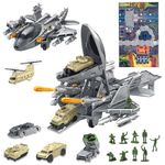 Military Toy Set for Boys – Army Fighter Jet with 8 Vehicles & 10 Soldier Action Figures | Tanks, Airplane & Combat Play Set | Gift for Kids Ages 3–6