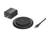 Belkin Magnetic Wireless Charging Pad 15W - MagSafe-Compatible Qi2-Certified Wireless iPhone Charger for Apple iPhone 16, 15, 14 Series, AirPods w/Non-Slip Base, Power Supply Included - Black