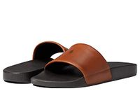 POLO RALPH LAUREN Men's Polo Bear Slides, Dk Brown/Pale Russet, 11