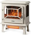 TURBRO Suburbs TS20 Electric Fireplace Infrared Heater, 20" Freestanding Stove with Realistic Dancing Flame Effect - CSA Certified - Overheating Safety Protection - Easy to Assemble - 1400W, Ivory