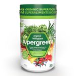 Organic Greens Powder - Unflavoured, 33 Superfoods Nutrient-Packed Blend, Fruits, Greens & Vegetables, Organic, non-GMO, 0g Sugar, Gluten Free by Nature's Science - 20 Servings