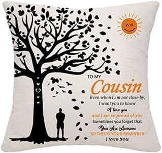 Cousin Throw Pillow Cover Cushion Case for Men Cousin Birthday Gifts Inspirational Gifts Graduation Gifts Thanksgiving Gifts Cousin(Men)