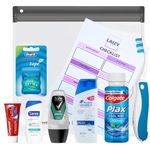 Travel Toiletries Set for Men Complete Mini Travel Toiletries, Holiday Minis Toiletries, Airport Security Liquids Bags, and Hospital Miniature Toiletries with Laizy Stuff Checklist