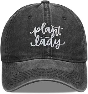 Jumsky Plant Lady Mom Embroideried Baseball Caps Adjustable Washed Trucker Dad Hat Black