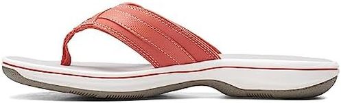 Clarks Women's Breeze Sea Flip Flop, Bright Coral Synthetic, 5.5 UK