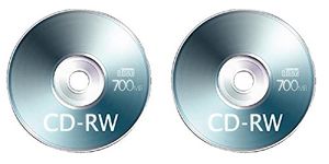 Branded Genuine Blank CD RW 52X 700 MB Rewritable Professional Disk Pack of 2