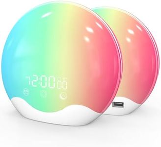 Cadrim Wake up Light Luce Sveglia da Comodino Due Lati Simulazione Alba Tramonto Solare Luce Notturna LED Doppi Allarmi FM Radio Snooze Toccare + Chiavi 12 Colori 20 Luminosità 5 Suoni 20 Volume