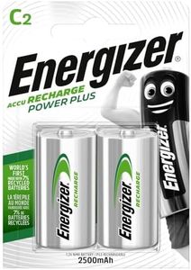 Energizer Pile C Rechargeable, Recharge Power Plus, Lot de 2 piles