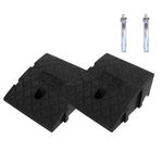 Haipky 2 Pack Portable Lightweight Curb Kerb Ramps, 9.84"×10.63"×2.76" Threshold Ramps for Driveway, Sidewalk, Car, Scooter with 2 Expansion Bolts, Easy Setup, Ideal for Mobility Access