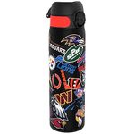 ION8 500ml Water Bottle, BPA Free, Leakproof, Dishwasher Safe, Easy Open, Secure Lock, Clear Drinks Bottle for Boys & Girls, Small Gym Sports Drinking Water Bottle 500ml, Black, NFL Teams Design