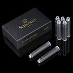 Scriveiner Fountain Pen Ink Cartridges - Black - 20 Standard International Ink Cartridges, Made in UK, The Best Cartridge for Your Scriveiner Pen, Refill Size Fits A Wide Range of Fountain Pens