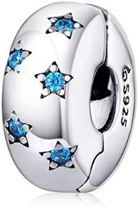 Charme Clip Stoppeur pour Bracelets Pandora, Perle Stoppeur Etoile en Argent 925 avec boite à bijoux