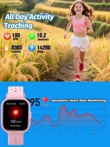 teslahero Kids Smart Watch, Purple – Touchscreen, GPS Tracker