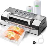 2025 Upgraded Precision Fast-Vacuum Sealer, LIWUNON Commercial Full Automatic Food Vacuum Sealer Machine, Double Heat Seal, Built-in Cutter&Bag Storage, Powerful Food Vacuum Saver, 2 Bag Rolls&hose