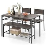 COSTWAY 4 Pieces Dining Table Set, 