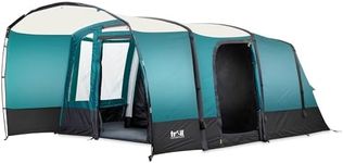 Trail Luxton 5 Man Inflatable Air Tent, Family Tunnel Camping Tent, 5000mm Waterproof, Dark Zone Bedroom, Living Area, Front Awning, Cable Access, Carry Bag & Pump (L515cm x W330cm x H200cm)