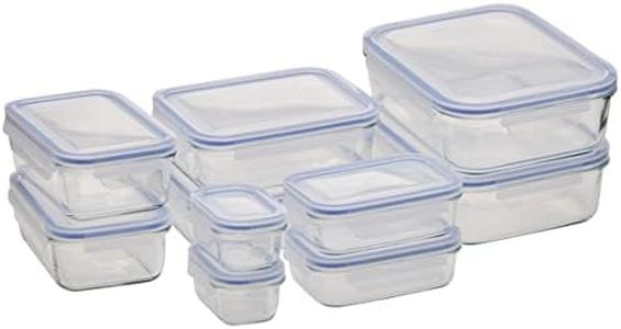 Glasslock Tempered Glass Food Container, 10-Piece Set, Clear, GL-419