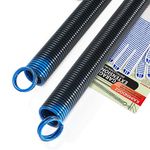 Pair of 90lb. Heavy Duty Garage Door Extension Springs Stretch Springs,25” Long, Double Loop Ends, High Precision Electrophoresis Black Coated,MIN 16,000 Cycles,for 7ft High Garage Doors Replacement