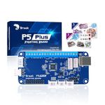 Brook P5 Plus Fighting Board with a Sticker - Pre-Installed Header Version, Lightning-Quick Response Times to Dominate The Fight. for PS5 Fighting Games, PS4, PS3, Switch and PC(X-Input) Consoles