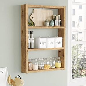 WellHome Étagère, panneau d'agglomérat à 100% rejeté en mélamine, couleur de pin atlantique Pin atlantique 43,2x60x9 cm