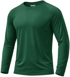 Boladeci Men's UPF 50+ UV Protection Sun Shirts Long Sleeve SPF Swimming T-Shirts Rash Guard Dark Green M