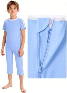 Anti-Removal Adaptive Bodysuit, Back-Zip One-Piece Care Jumpsuit, Tear-Resistant & Soft Stretch Fabric for Daily Support (Purple, 7-8)