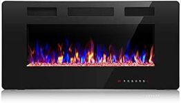 Crzoe Electric Fireplace, Recessed and Wall Mounted Fireplace Heater with Remote Control, Timer, Adjustable Flame Color and Speed, 750w/1500w Electric Fireplace Inserts