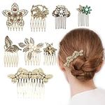 8 Pack Vintage Hair Side Combs for 