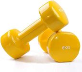 HCE 6kg Vinyl Dumbbells Pair - Vinyl Coated Dumbbell Set Home Gym Workout Equipment for Crossfit,Bodybuilding,Weightlifting,Sports Training - Sold in Pairs of Hex Dumbbell Weights