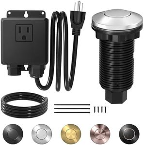 Joinfworld Garbage Disposal Button Kit, Garbage Disposal Air Switch Kit Sink Top Switch for Garbage Disposal Brushed Nickel Stainless Steel LONG 2.6" Air Switch Button - UL Listed