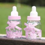 Babies Bloom Baby Pink Shower Favor Candy Bottles, Fillable Bottles Sweet Candy Box, Baby Shower Favors,Baby Shower Party Decorations (Set of 12) (Pink Bottles)