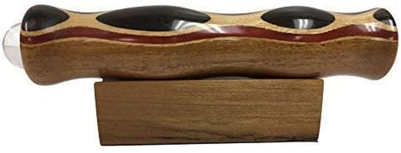 N & J Kaleidoscope Teleidoscope in Solid Teak, 5 1/2 Inch Barrel, Laminated Solid Woods Including Padauk, Ebony and Jalneem. Handcrafted in U S A !