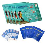 CocoMoco Kids Pretend Play Passport with World Map and Stickers Educational Learning Toy for Boys Girls - Unique Birthday Return Gift for Kids Pack of 5