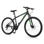 Ktaxon Mountain Bike 27.5 Inch Men & Women Mountain Bike 21-Speed Adult Bikes, Double Disc Brake, Suspension Fork, High Carbon Steel Frame (Green)