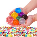 Non Toxic Water Beads Kit, Variety of Gel Beads, Spa Refill,Decor, Giant Beads,Glitter Beads,Standard Beads,Mix Color Beads,Square Size Rainbow Mix (12oz)