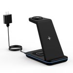 Wireless Charger Stand, CIYOYO 3 in 1 Fast Wireless Charging Station Dock for Apple Watch 9/8/7/6/SE/5/4/3/2, iPhone 16/15/14/14 Plus/14 Pro Max/13/13 Pro/12/12 Pro/SE/X/XR/XS/8, Airpods 3/2/Pro