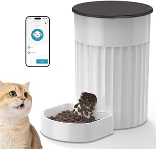 PAPIFEED Automatic Cat Feeder 3L, 2.4G WiFi Auto Cat Food Dispenser for Cats and Small Dogs, Timed Cat Feeder Programmable Portion Size with APP Control & Alexa 1-10 Meals Per Day (White)