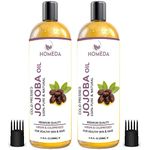 Homeda Cold Pressed Jojoba Oil for Hair Growth, Face Glow, Skin (400 ml) 100% Pure, Organic, Virgin & Unrefined