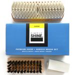 Premium Suede Brush Nubuck Cleaner Crepe Brush and Suede Eraser Set | Complete Shoe Cleaning Bristle Brushes Kit for Nap Care