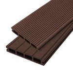 Jardí Composite Decking Boards / 5 Square Metres Conker Brown/Wood Effect WPC Pack Garden Outdoor Patios Terrace Hot Tub Tiles (incl. Fixing Screws &, Clips)