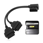 carleef OBD2 Splitter,24AWG 16 Pin Y OBD2 Extension Cable for Connecting Ports to Check Car Equipment,Universal 1 Male to 2 Female OBD2 Adapter Car Accessories for All OBD2 Vehicles, Black