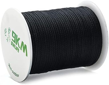 9KM DWLIFE Black Kevlar Cord, High Tensile Strength, Flame Resistant, Braided Fishing Line, Wind Chime String, Kite Line, Camping, Model Rocket, Outdoor Survival Strong String (50lb 0.5mm 100Ft)