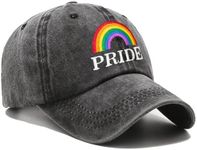 LGBT Embroidered Baseball Hat Pride Rainbow Denim Hats Pride Baseball Hats LGBT Embroidery Hat for Men Women Black